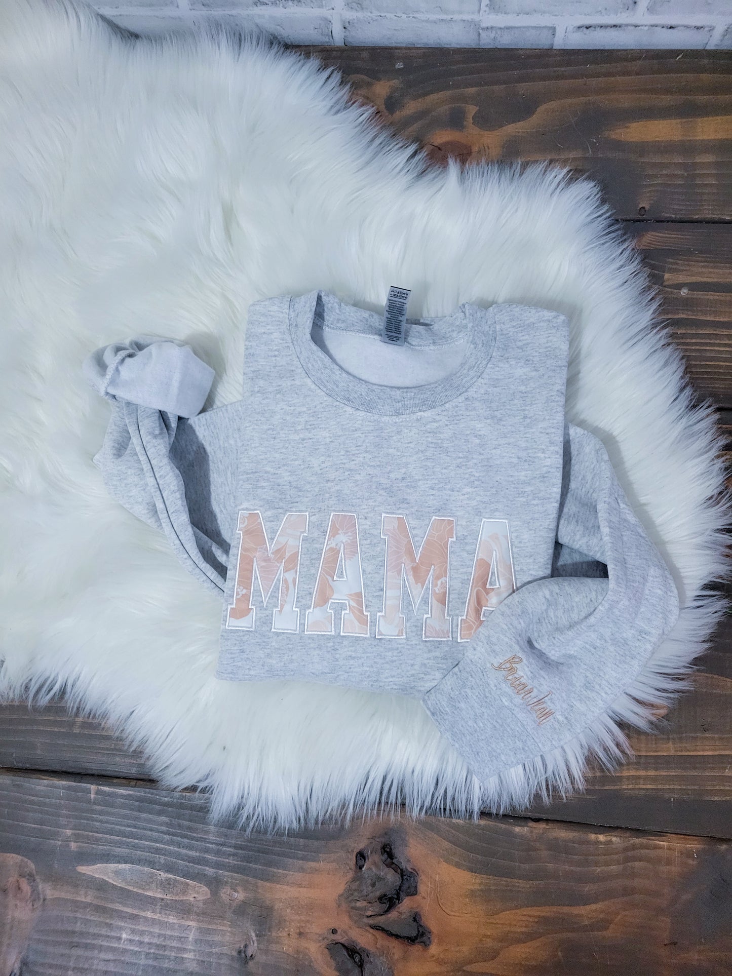 Handmade Embroidered Crewneck – Personalized Keepsake MAMA Crew | Black Fox Clothing Co