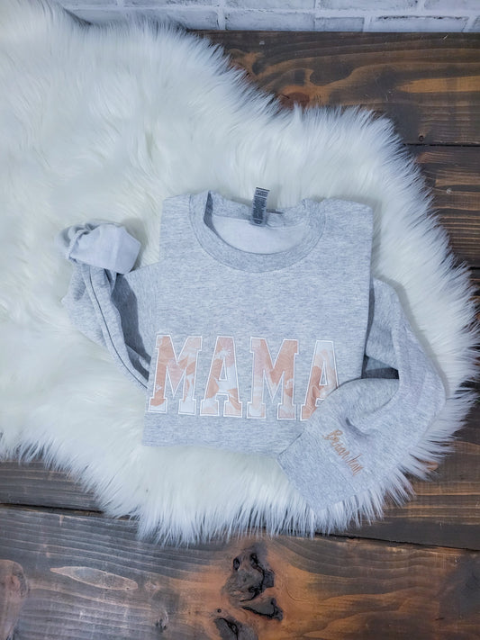Handmade Embroidered Crewneck – Personalized Keepsake MAMA Crew | Black Fox Clothing Co
