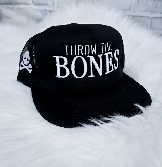 Handmade Embroidered Cap – 3D Puff Nebraska Throw the Bones  | Black Fox Clothing Co