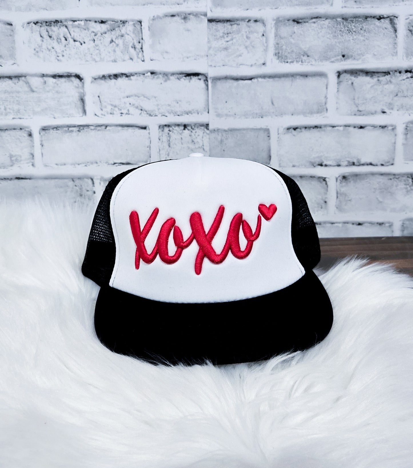 Handmade Embroidered Foam Front Cap – 3D Puff XOXO | Black Fox Clothing Co