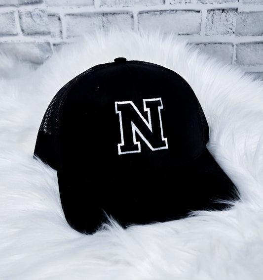Handmade Embroidered Cap – 3D Puff Nebraska 'N'  | Black Fox Clothing Co