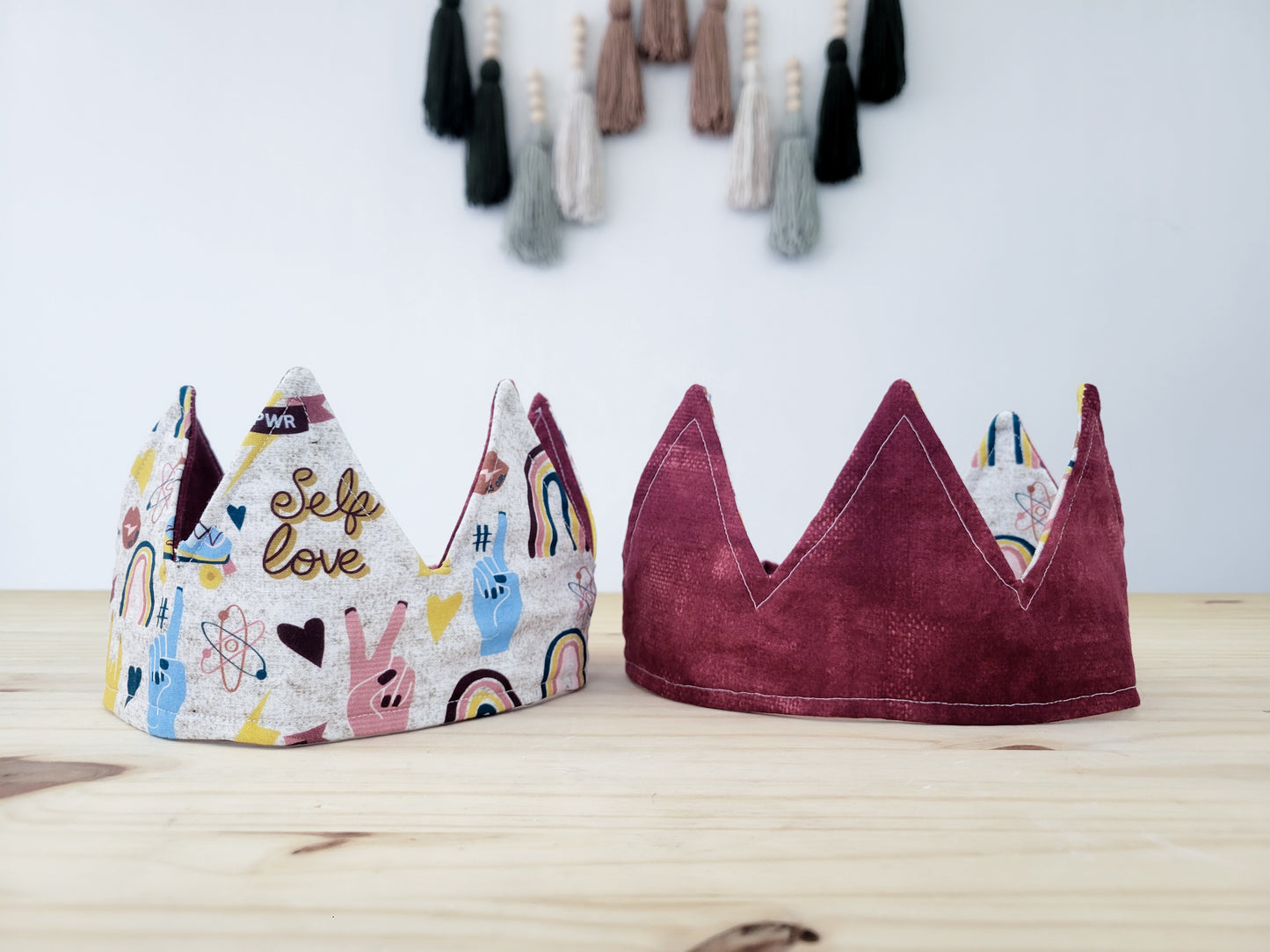 Reversible Pretend play fabric crown