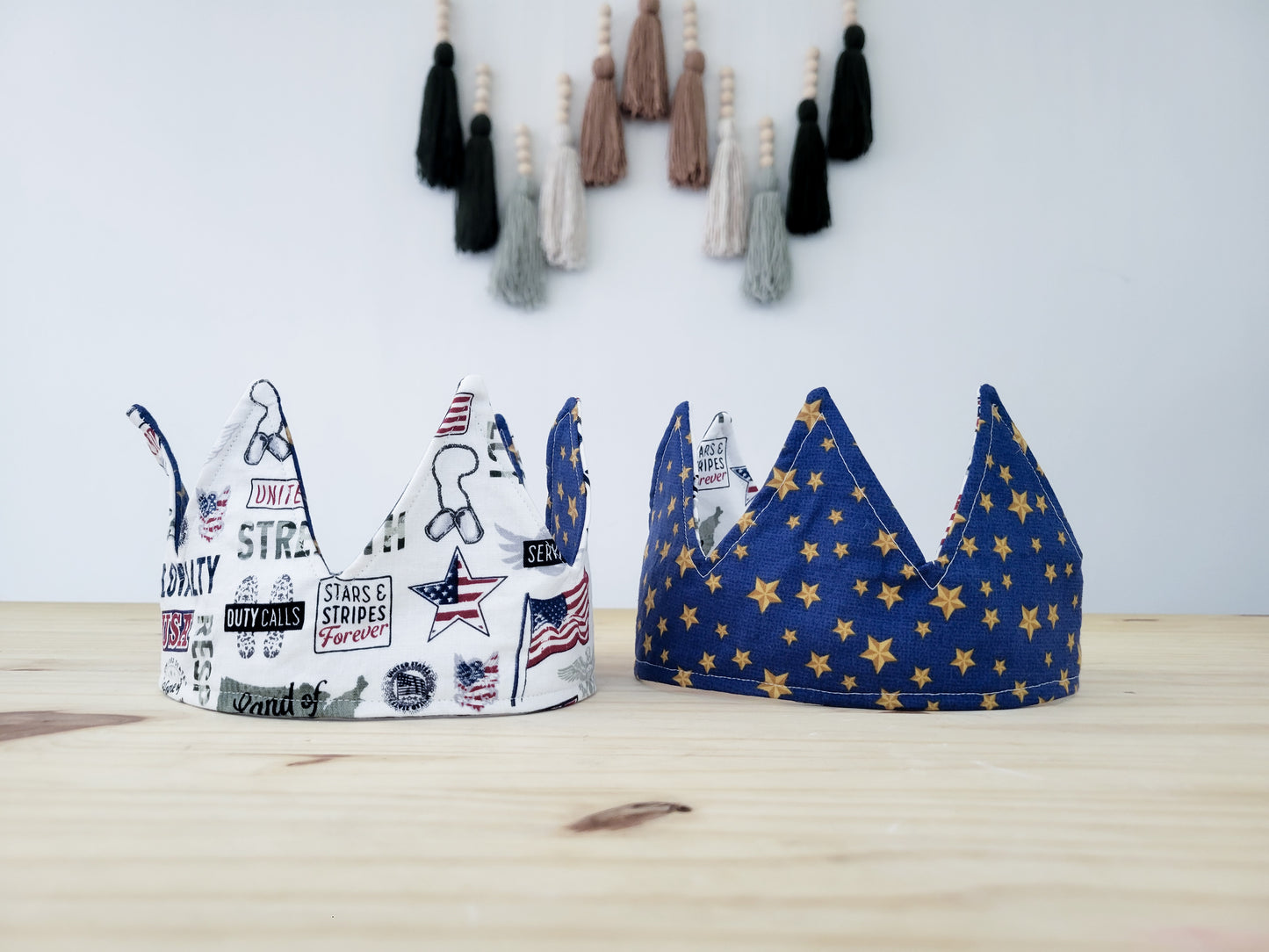 Reversible Pretend play fabric crown