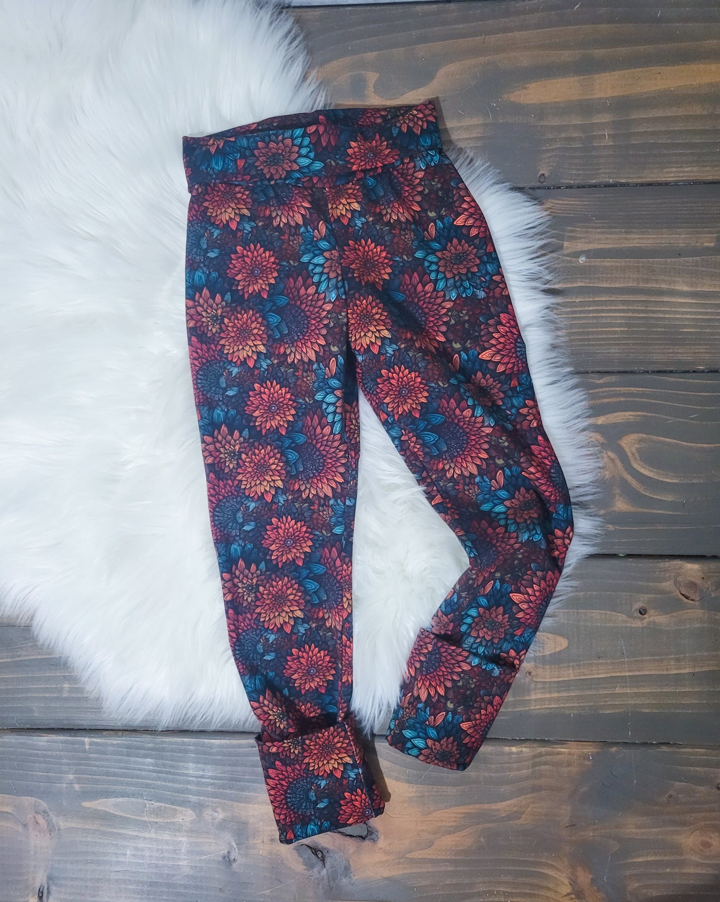 Grow with Me Fall Floral Leggings for Girls