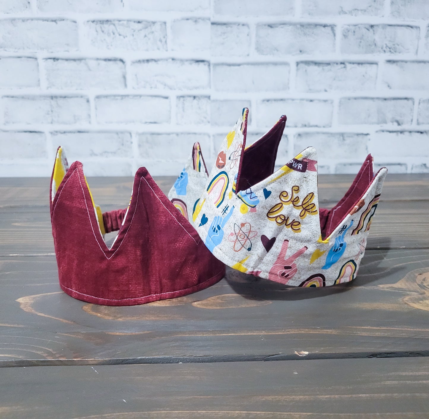 Reversible Pretend play fabric crown