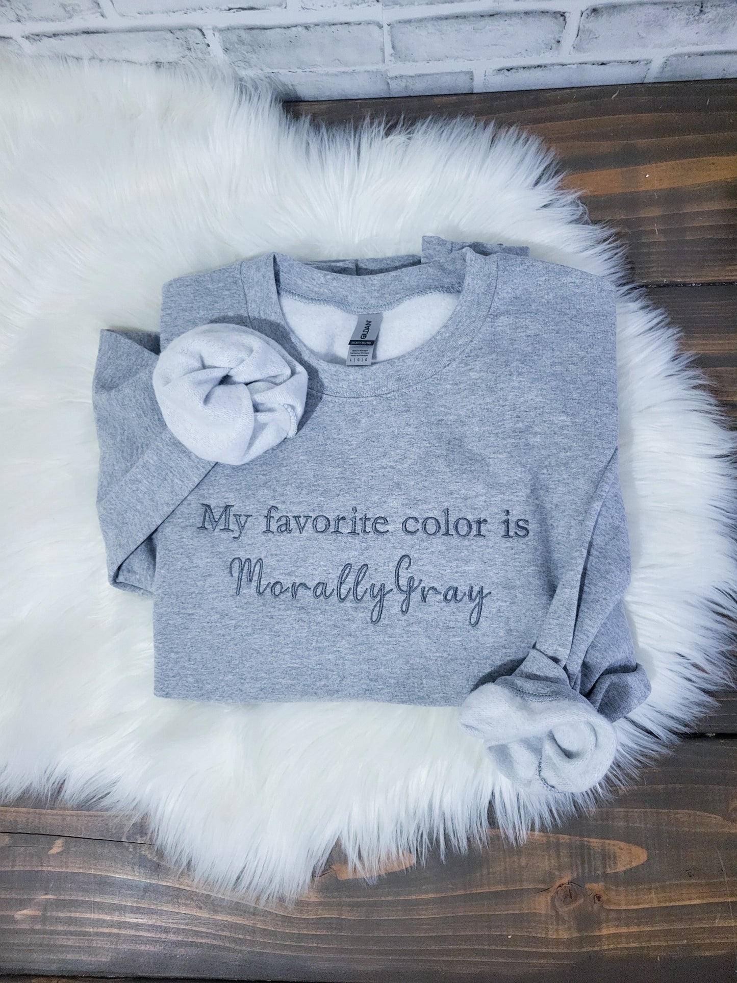 Morally Gray Women's Unisex Fit Embroidered Crewneck Sweater,  Bookish Sweatshirt, Booktok Pullover,