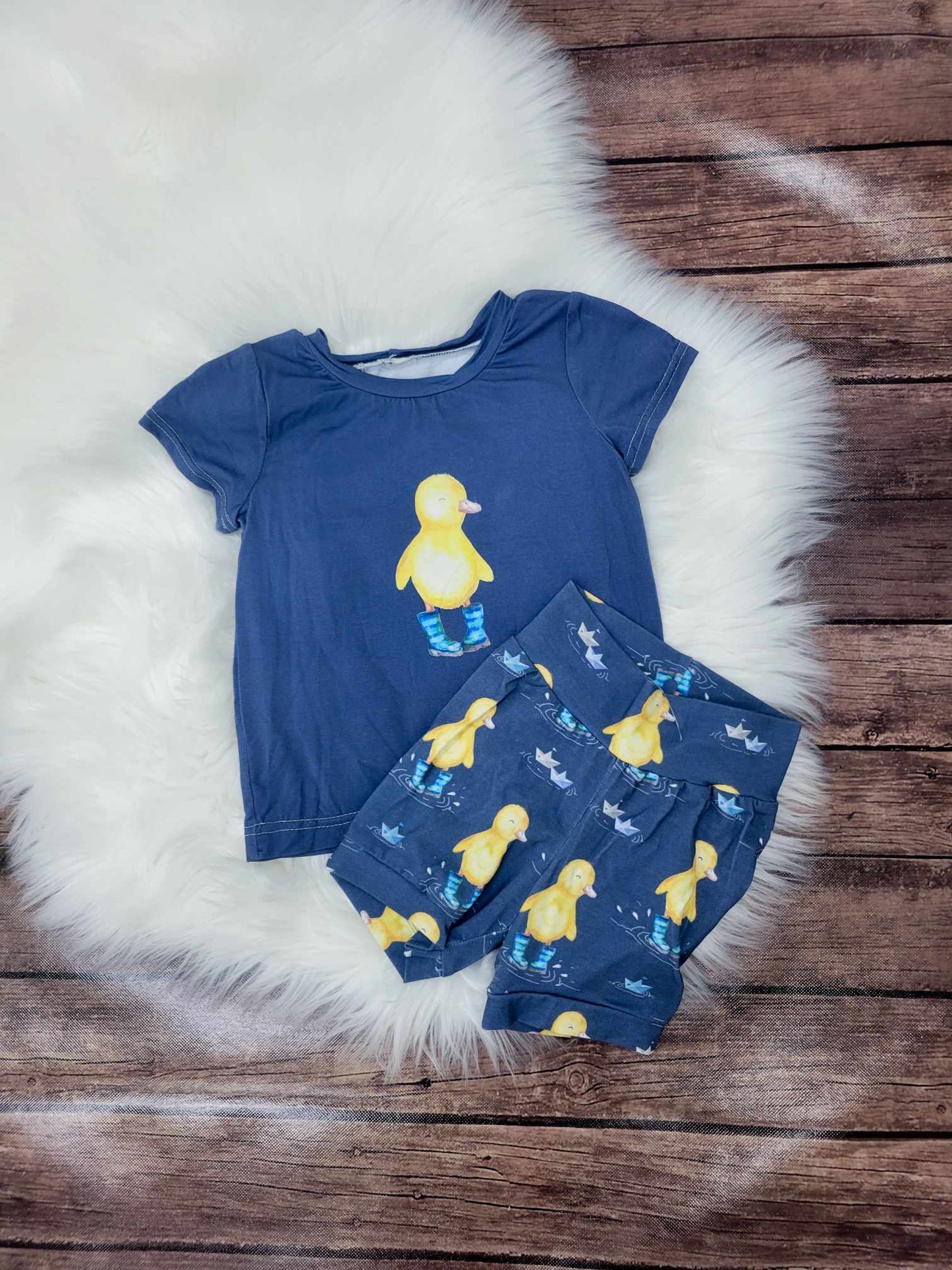 Ducks Baby Boy Grow with Me Shirt and shorts Outfit