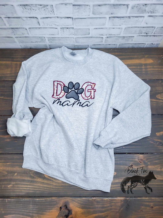 Heathered Gray Dog MAMA Crewneck Unisex Sweatshirt