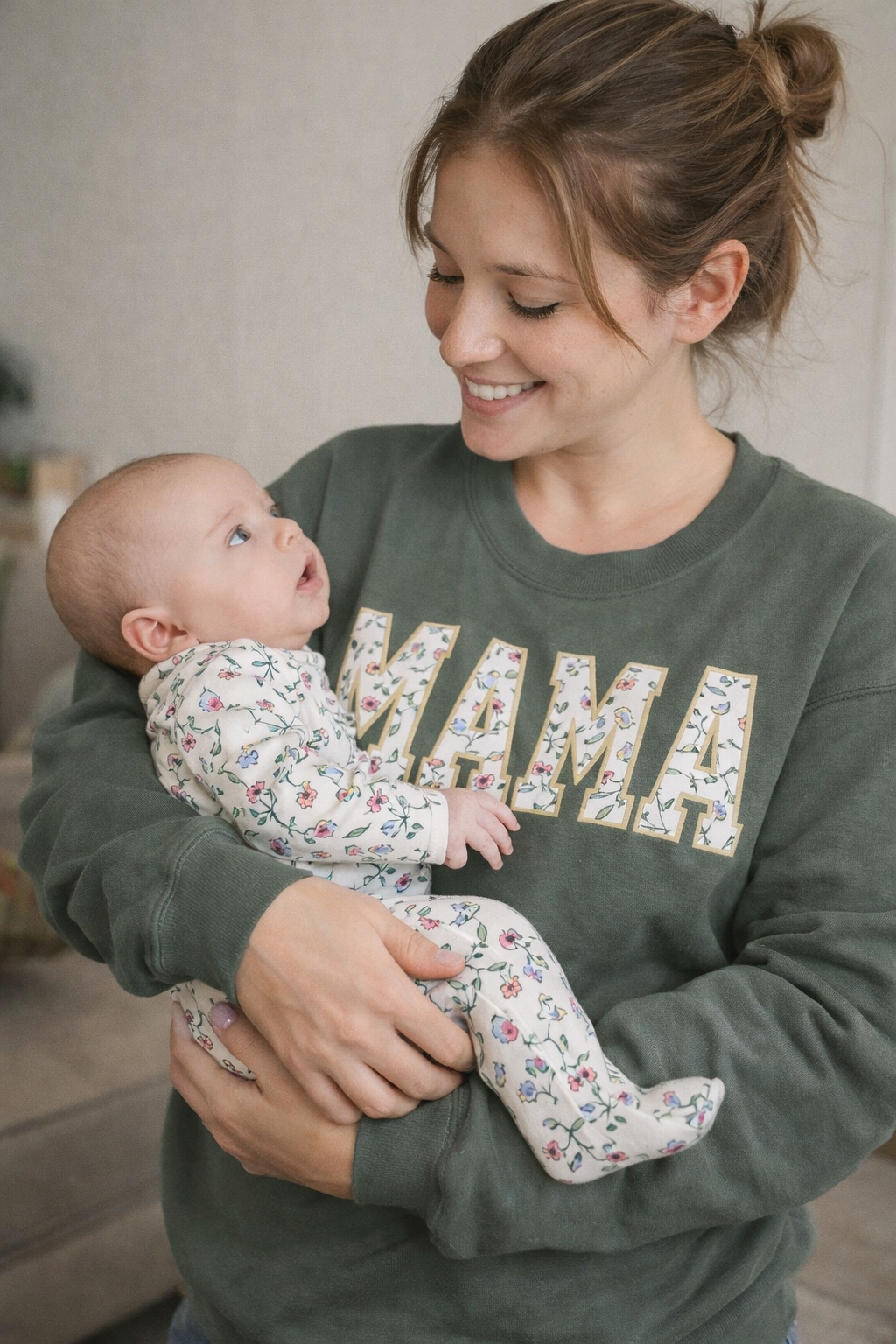 Handmade Embroidered Crewneck – Personalized Keepsake MAMA Crew | Black Fox Clothing Co