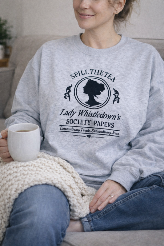 Handmade Embroidered Crewneck – Lady Whistledown | Black Fox Clothing Co