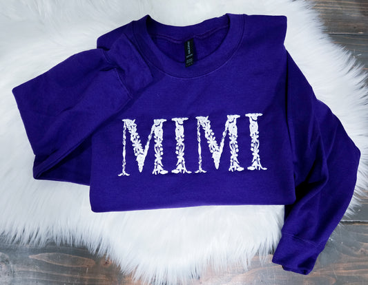 Handmade Embroidered Crewneck – Floral MiMi | Black Fox Clothing Co