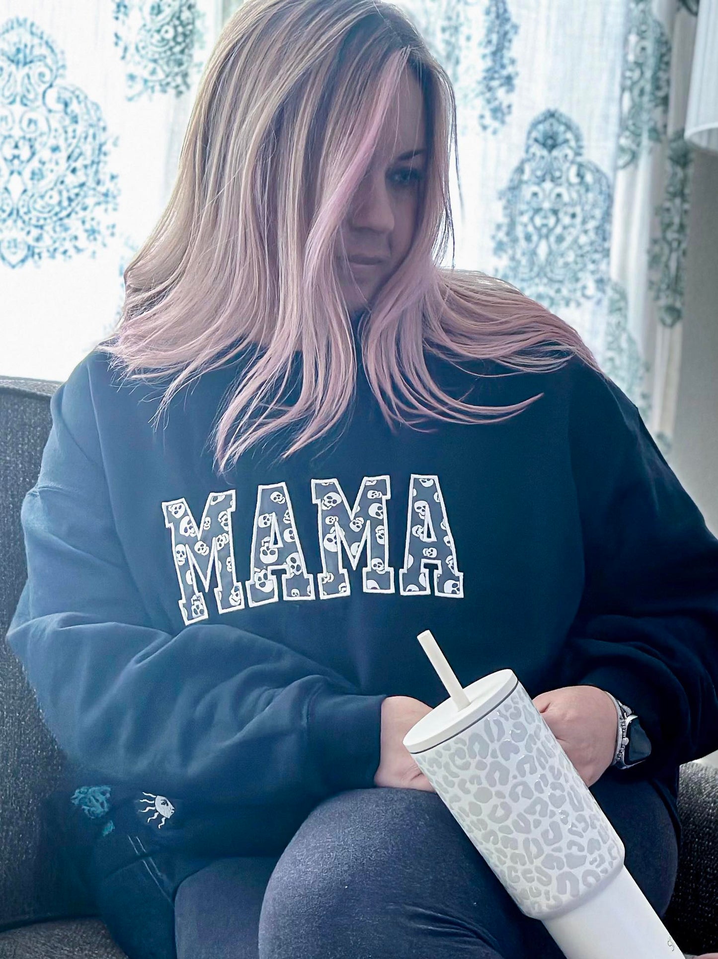 MAMA skulls Crewneck Sweatshirt for Women