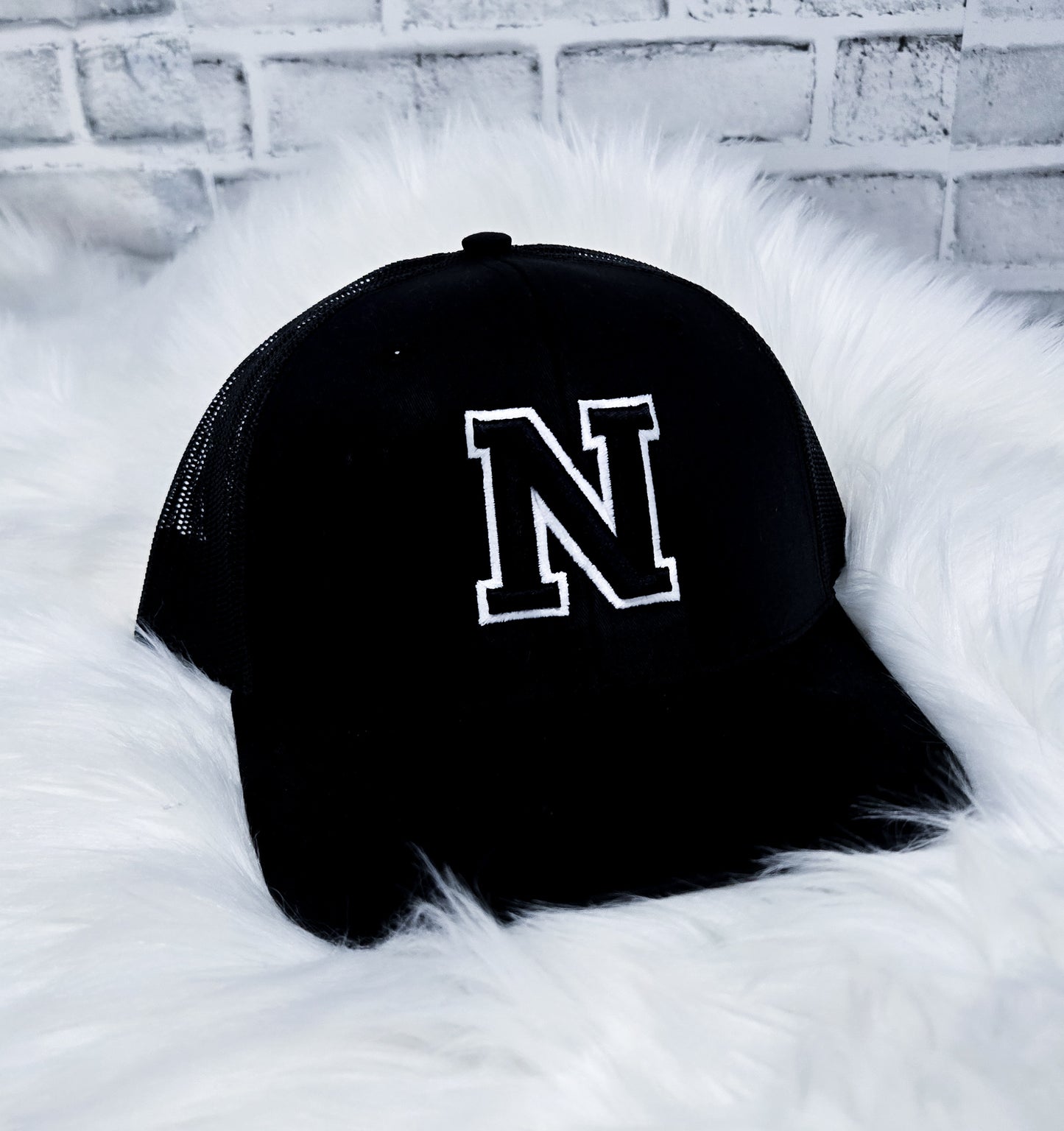 Handmade Embroidered Cap – 3D Puff Nebraska 'N'  | Black Fox Clothing Co