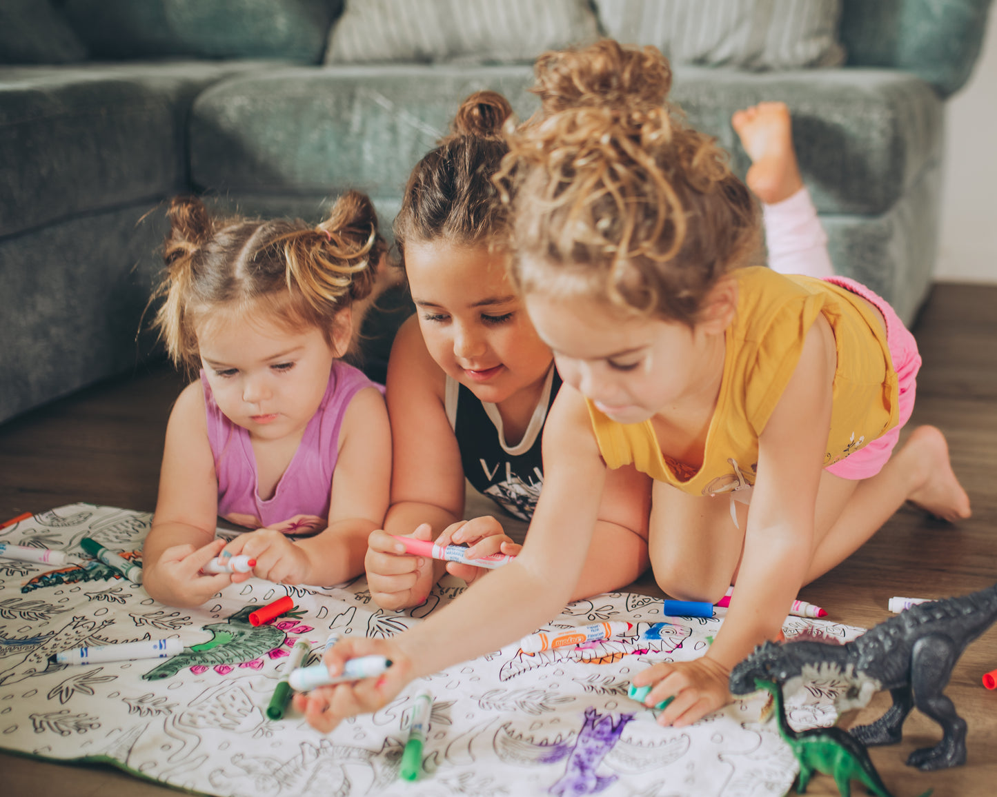 Washable coloring page blanket for kids