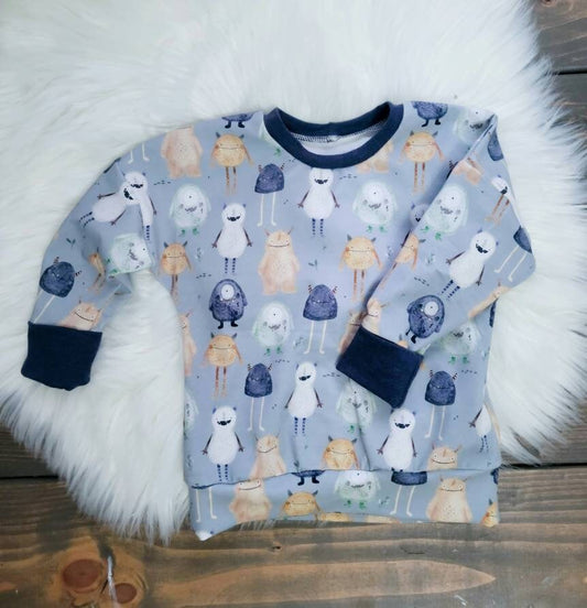 Monster shirt, Boys long sleeve dolman shirt, winter clothes, cute baby boy clothing, childrens clothes, grow with me shirt, toddler clothes